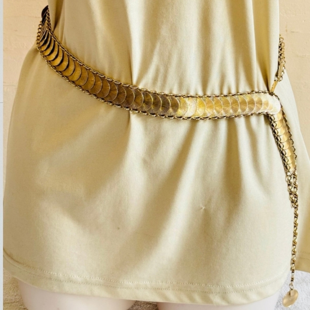 Emmons Belt Vintage Coin of the Realm 1970s Slinky Hip Adjustable Gold Tone
